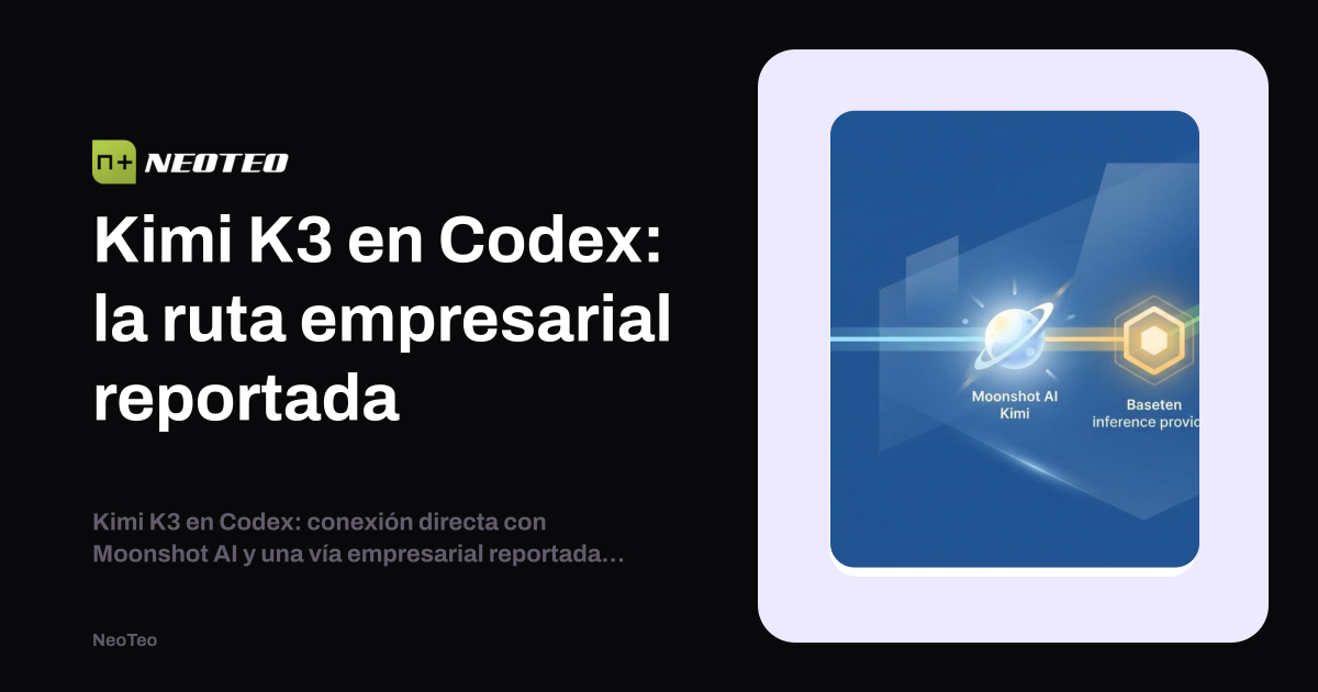 Kimi K3 se integra en entornos empresariales a través de Codex y Baseten, ofreciendo flexibilidad en la facturación